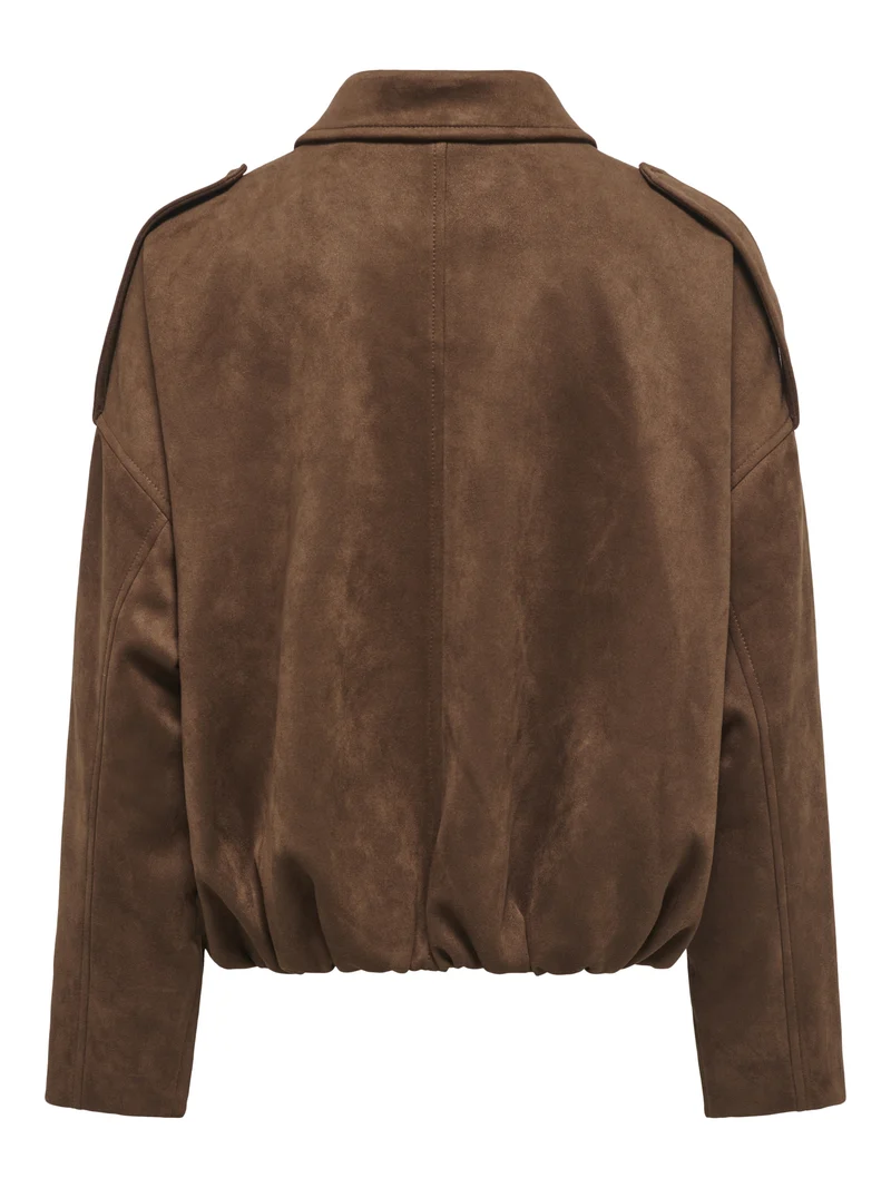 ONLMOON-STINA FAUX SUEDE BOMBER PNT, Soft Silt