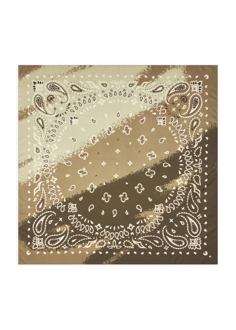 PRINTED SQUARE POLYESTER PAISLEY grün-120X120CM, grün