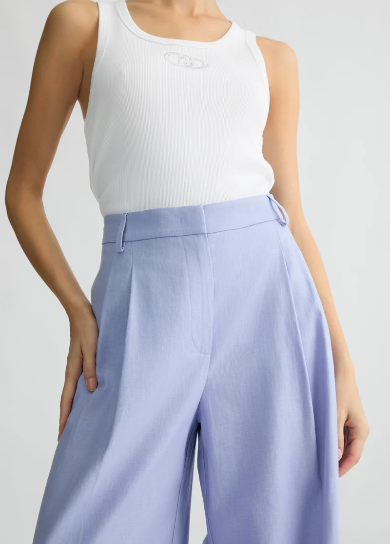 Linen and Cotton Palazzo Trousers