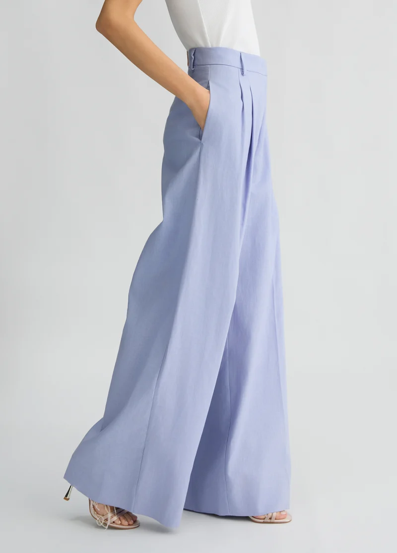 Linen and Cotton Palazzo Trousers