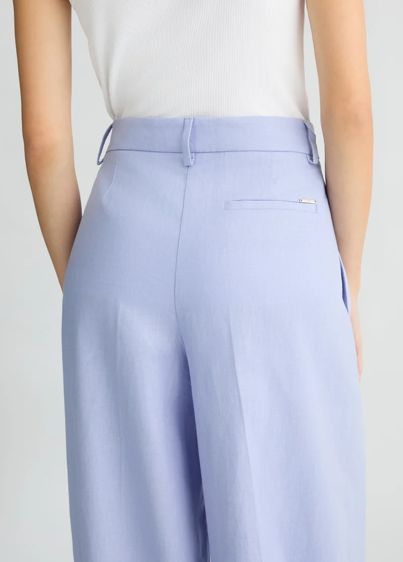 Linen and Cotton Palazzo Trousers