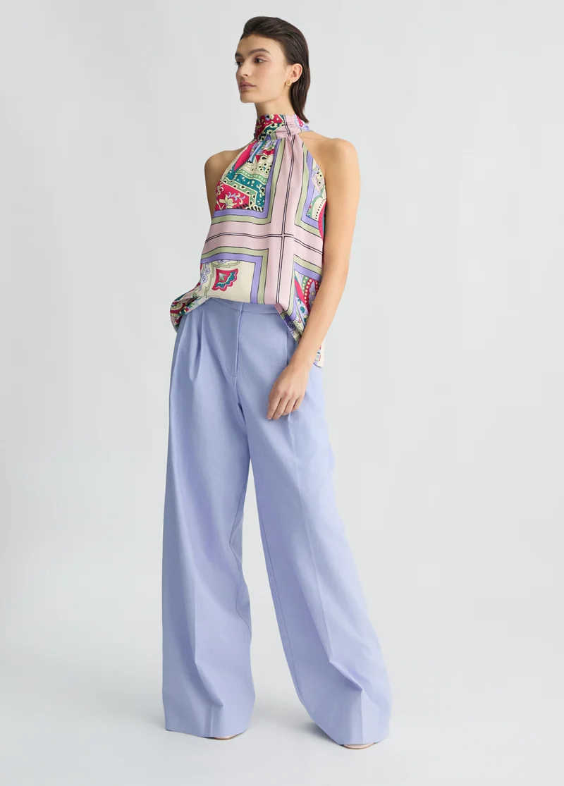 Linen and Cotton Palazzo Trousers
