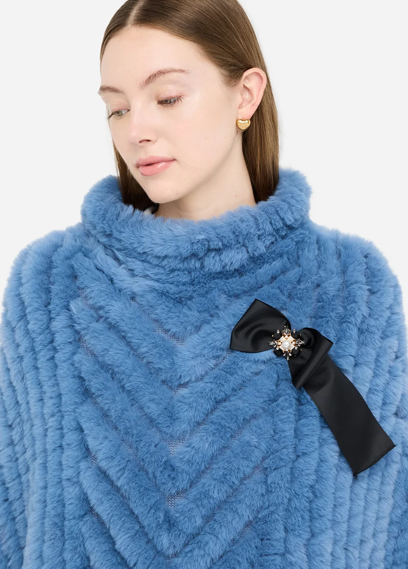 Faux Fur Poncho