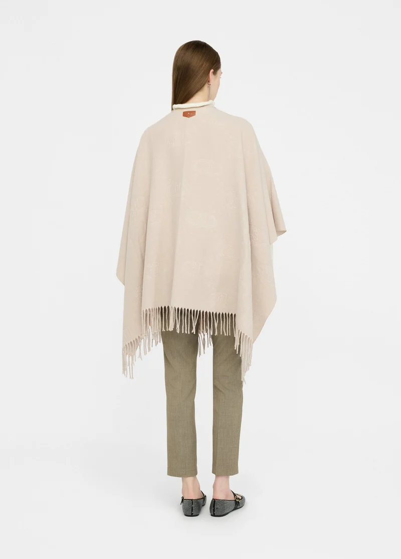 Poncho with Logo and Fringes