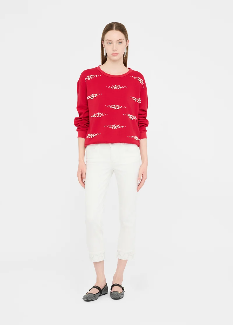 Skinny Trousers with Rhinestones
