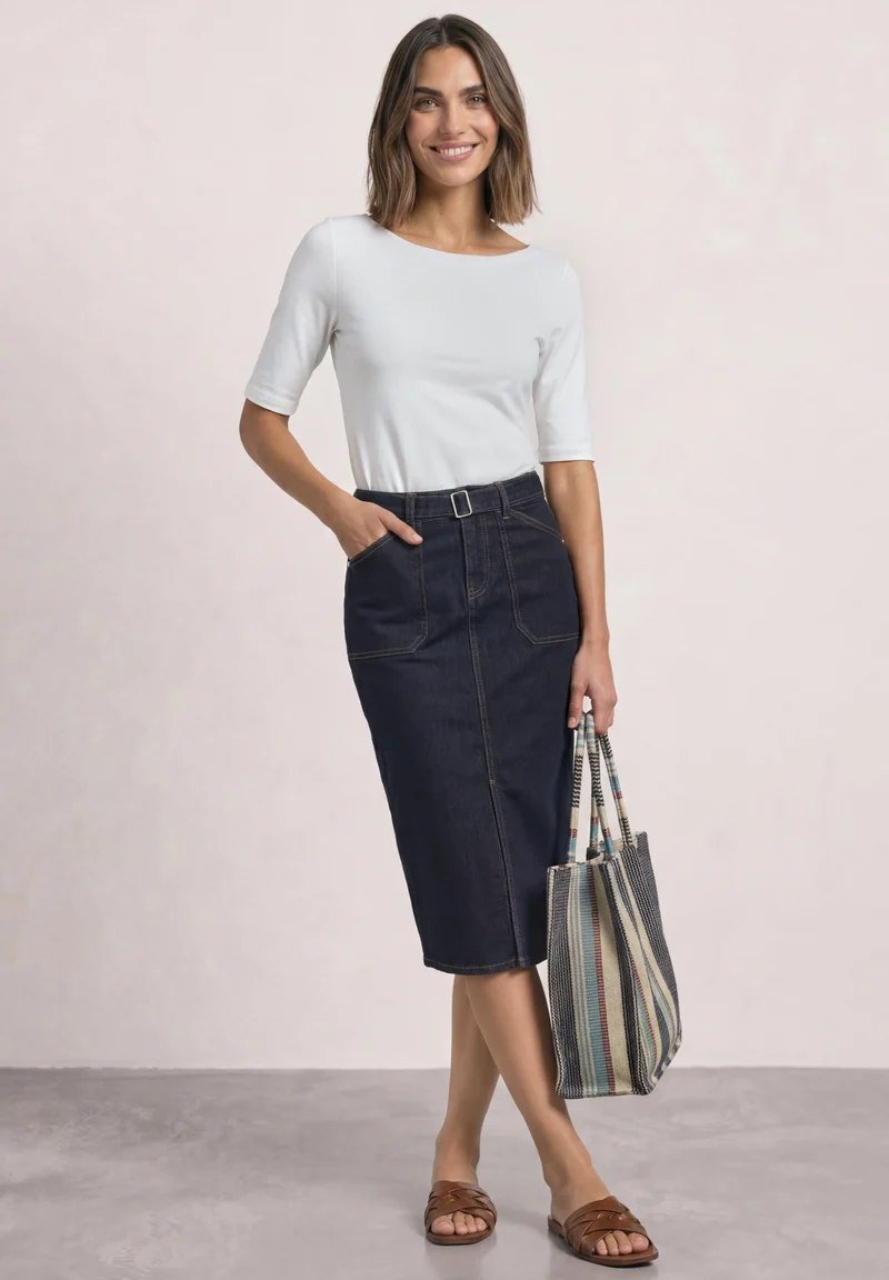 Style Skirt,hw,rinse wash, Rinse Soft Washed