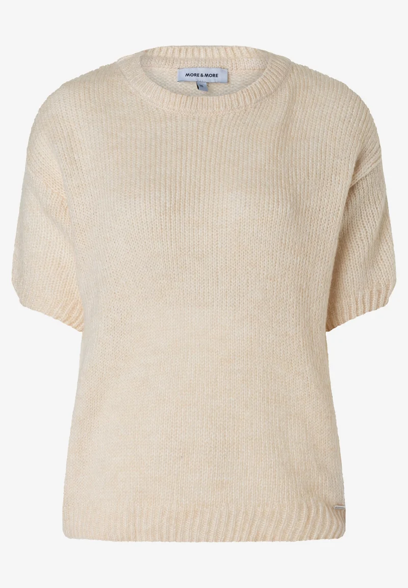 Cape-Pullover, 3/4 Sleeve, powder cream