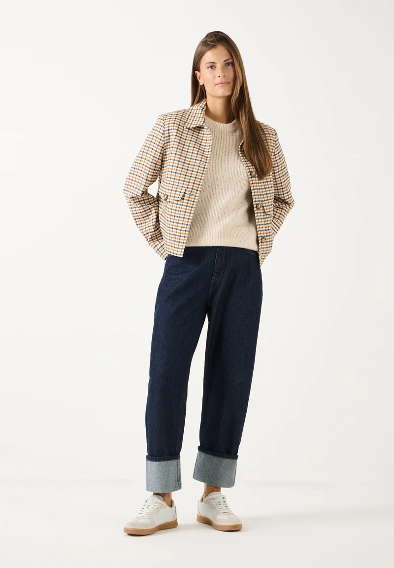 Cape-Pullover, 3/4 Sleeve, powder cream