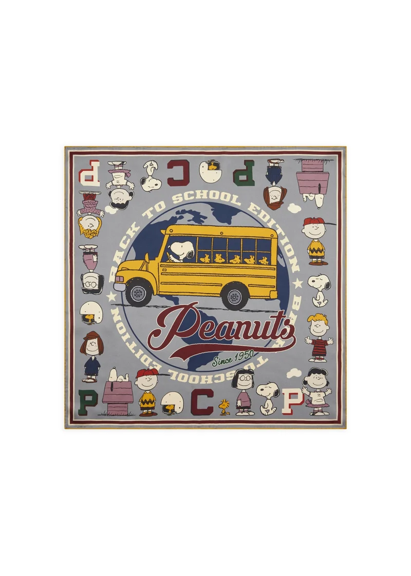PRINTED NICKI PEANUTS BACK TO SCHOOL grau-53X53CM, grau