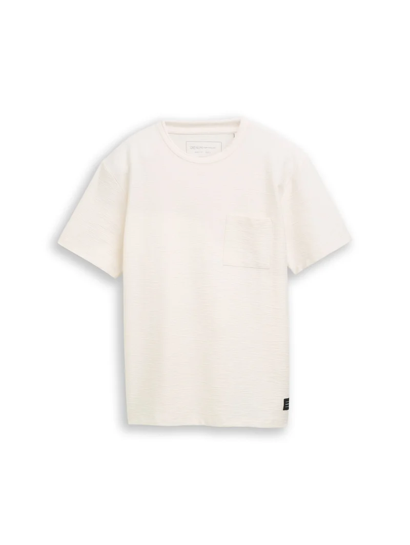 structured t-shirt with pocket, Gardenia White