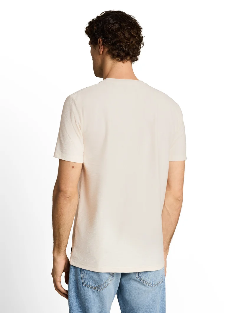 structured t-shirt with pocket, Gardenia White