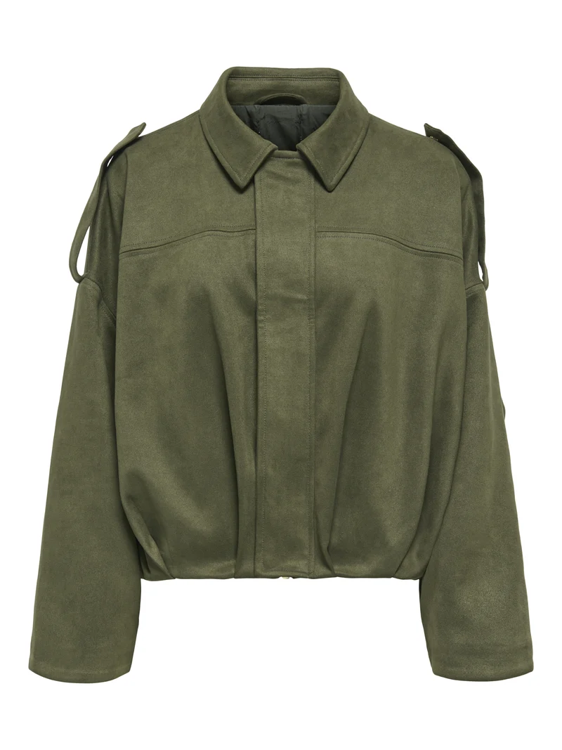 ONLMOON-STINA FAUX SUEDE BOMBER PNT, Grape Leaf
