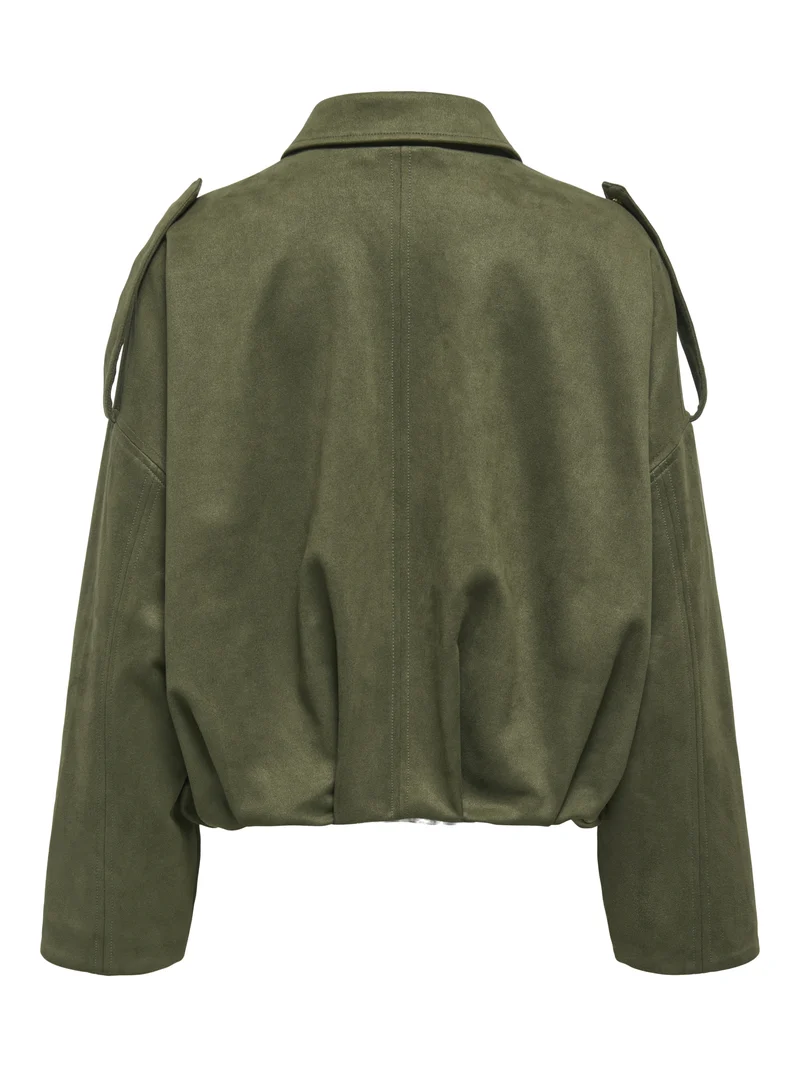 ONLMOON-STINA FAUX SUEDE BOMBER PNT, Grape Leaf
