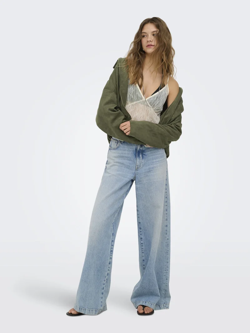 ONLMOON-STINA FAUX SUEDE BOMBER PNT, Grape Leaf