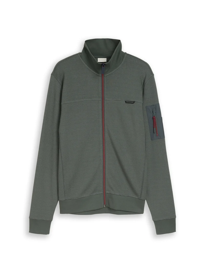 structured stand-up sweat jack, Darkest Olive