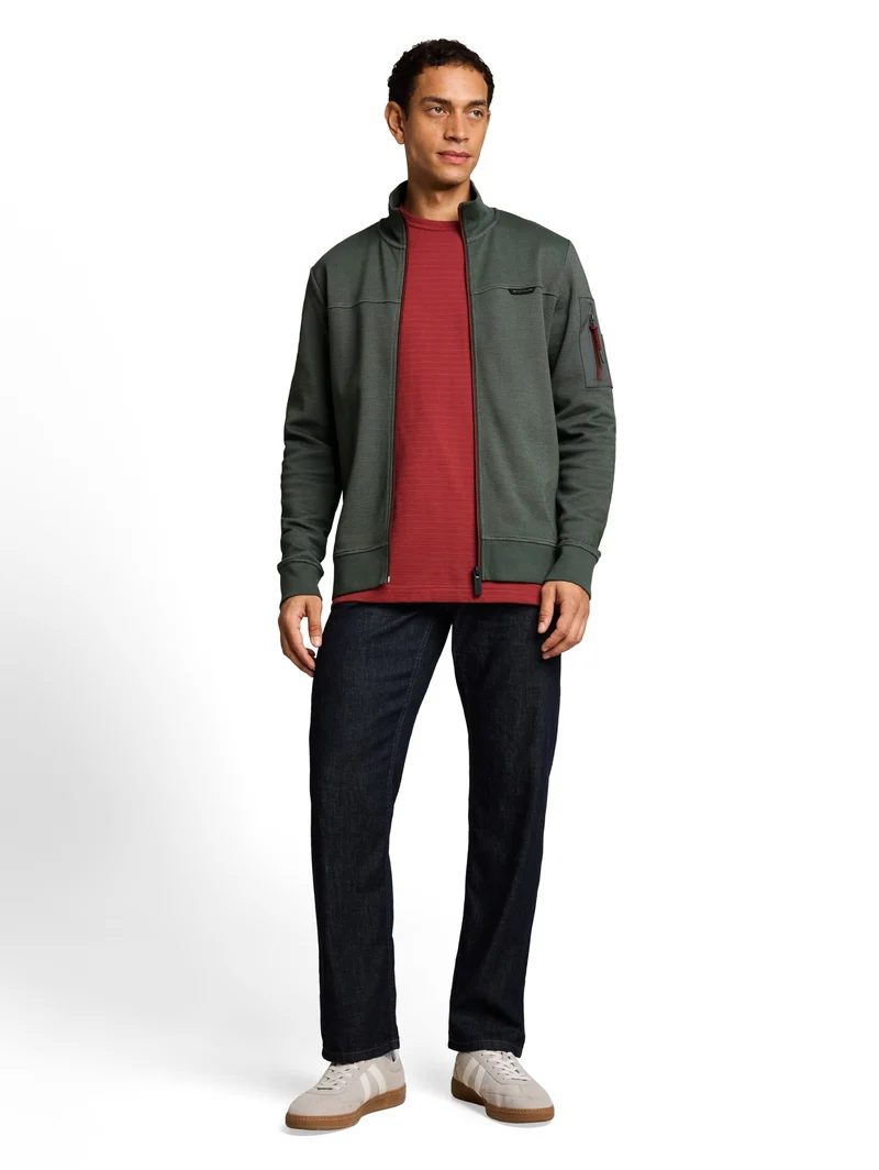 structured stand-up sweat jack, Darkest Olive