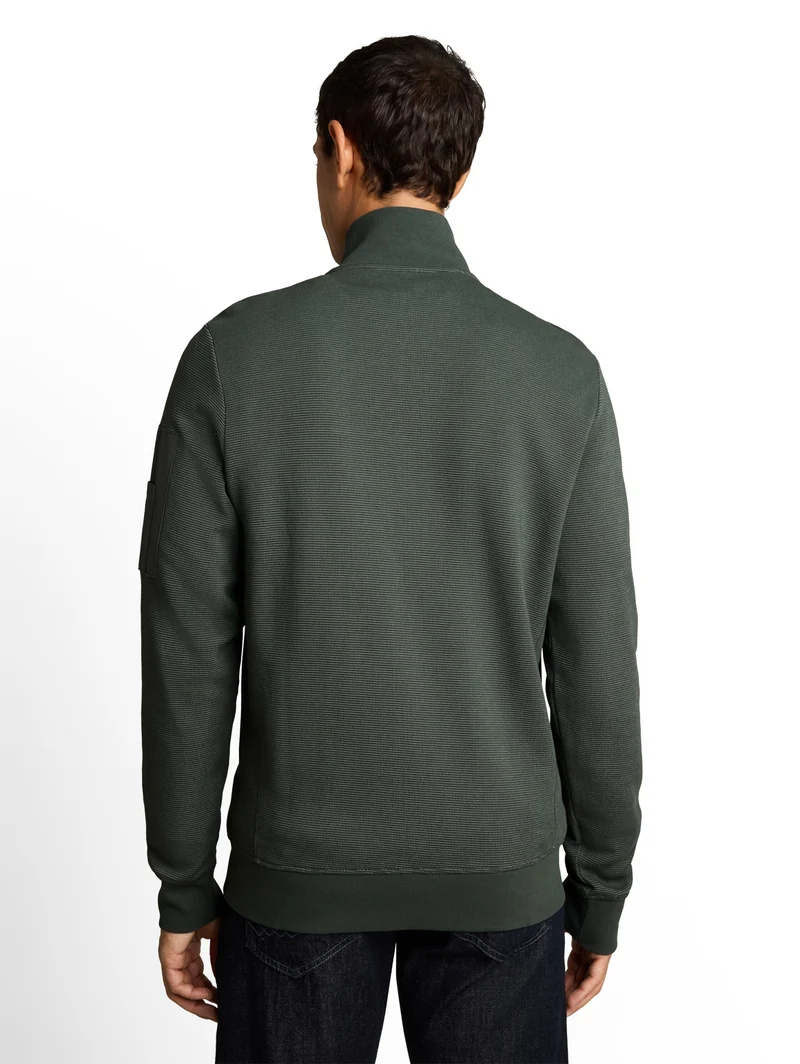 structured stand-up sweat jack, Darkest Olive