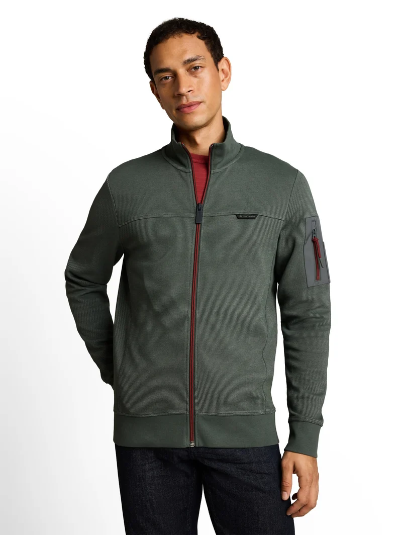 structured stand-up sweat jack, Darkest Olive