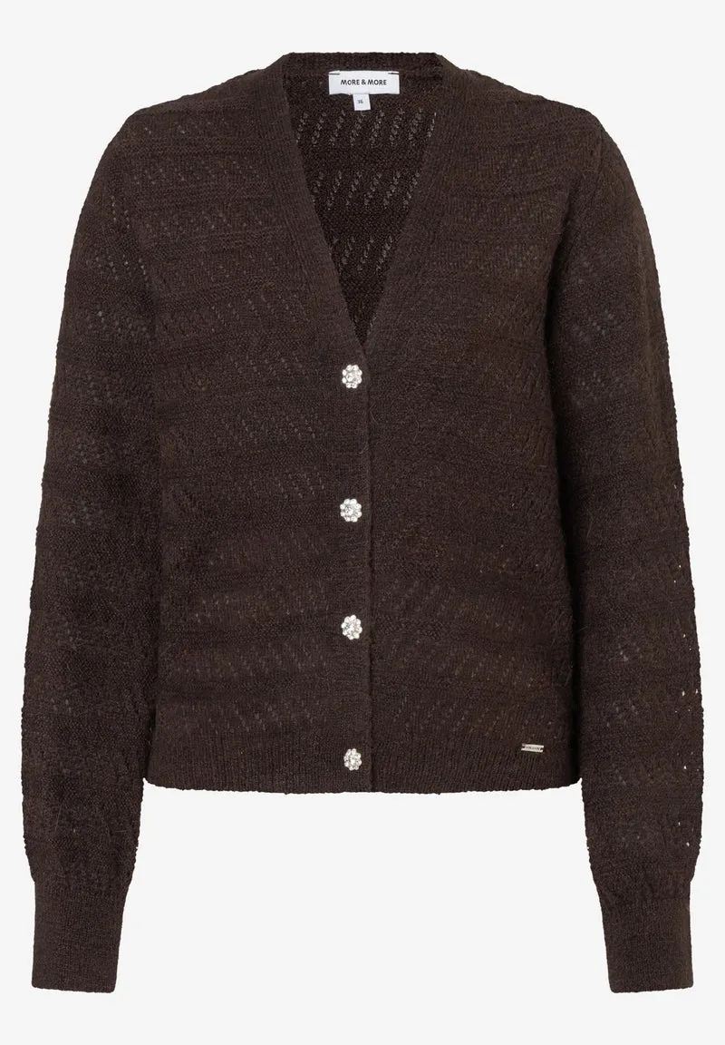 Ajour Cardigan, espresso brown