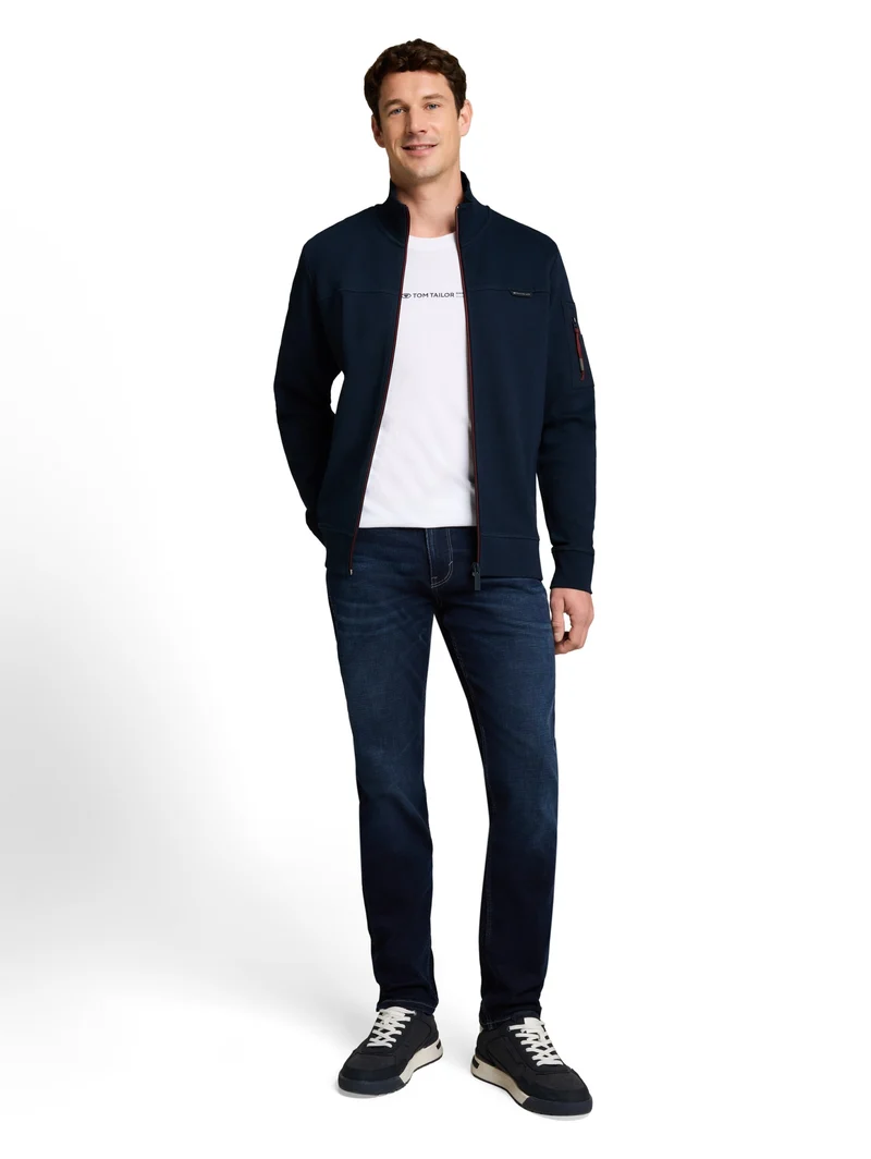 structured stand-up sweat jack, sky captain blue