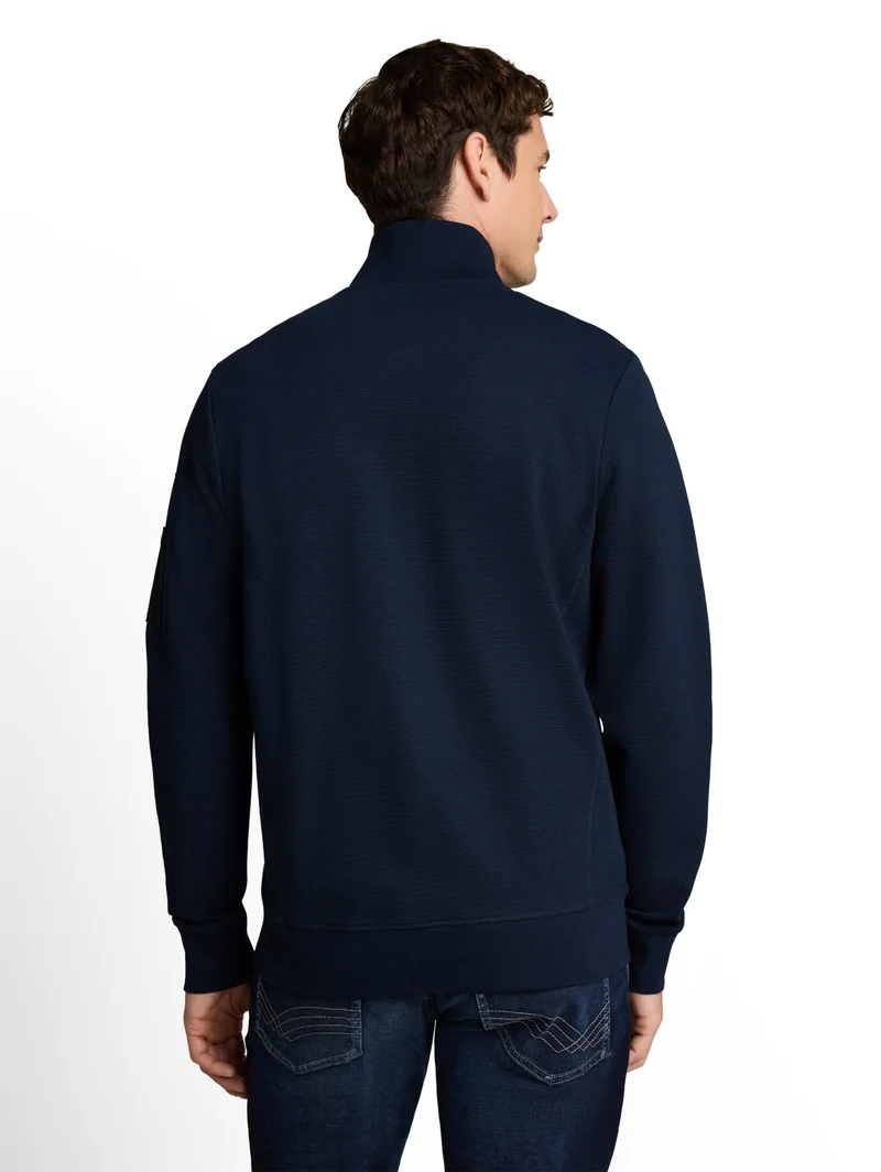 structured stand-up sweat jack, sky captain blue