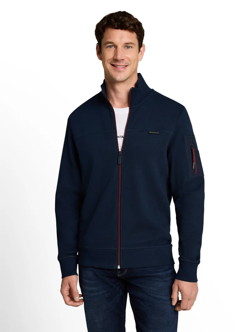 structured stand-up sweat jack, sky captain blue