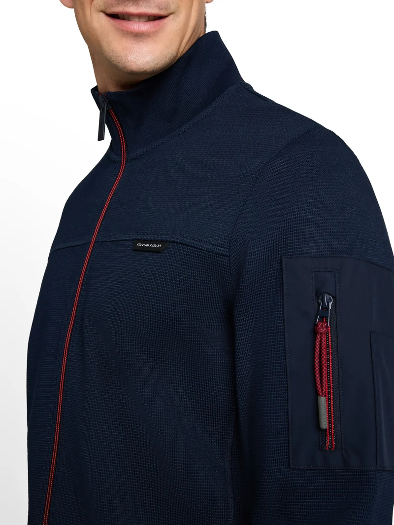 structured stand-up sweat jack, sky captain blue