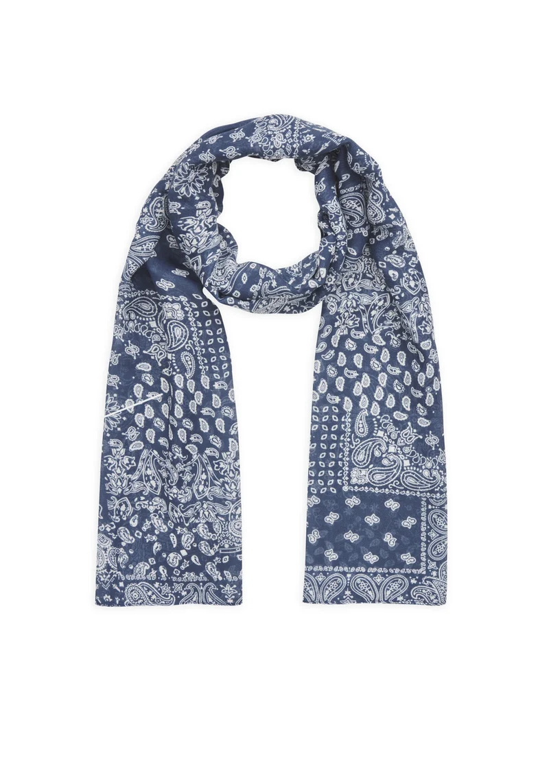 PRINTED SCARF RECYCLED POLYESTER BANDANAPRINT blau-55X180CM, blau
