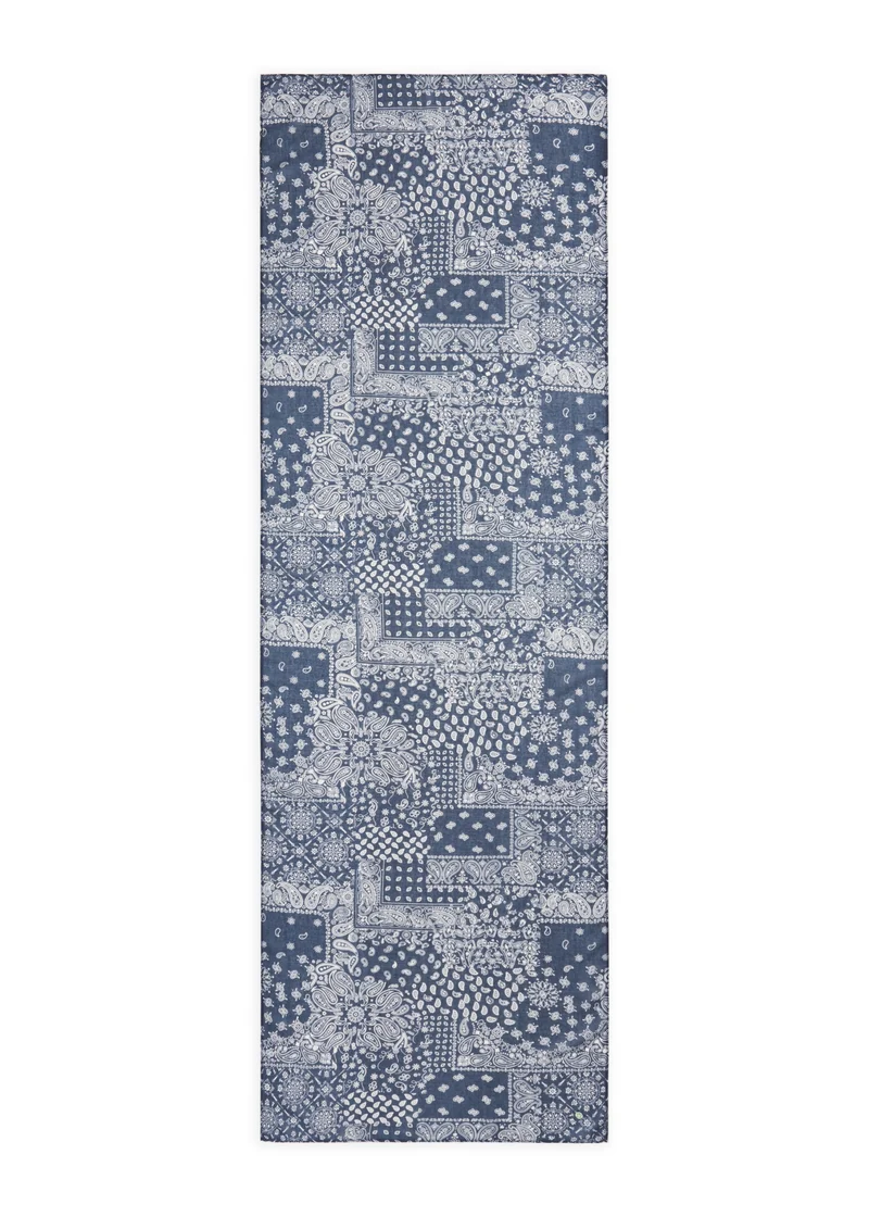 PRINTED SCARF RECYCLED POLYESTER BANDANAPRINT blau-55X180CM, blau