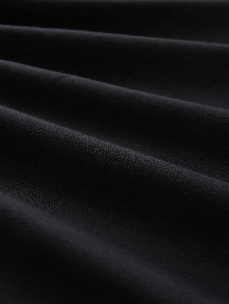 solid crew neck sweatshirt, Black
