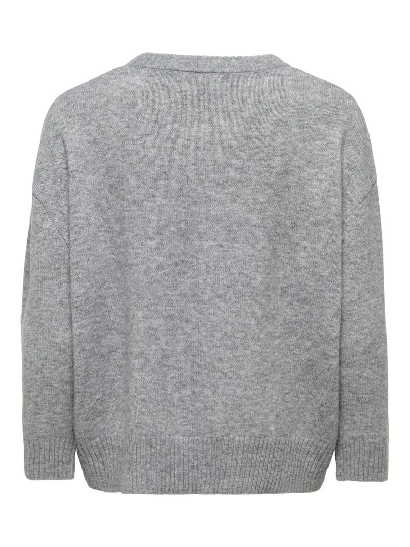 ONLALIVIA LS HIGH-LOW O-NECK NOOS K, Medium Grey Melange