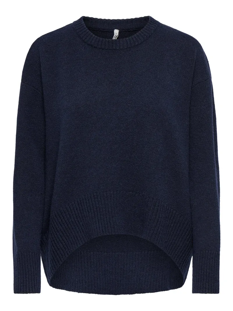 ONLALIVIA LS HIGH-LOW O-NECK NOOS K, Night Sky/Melange