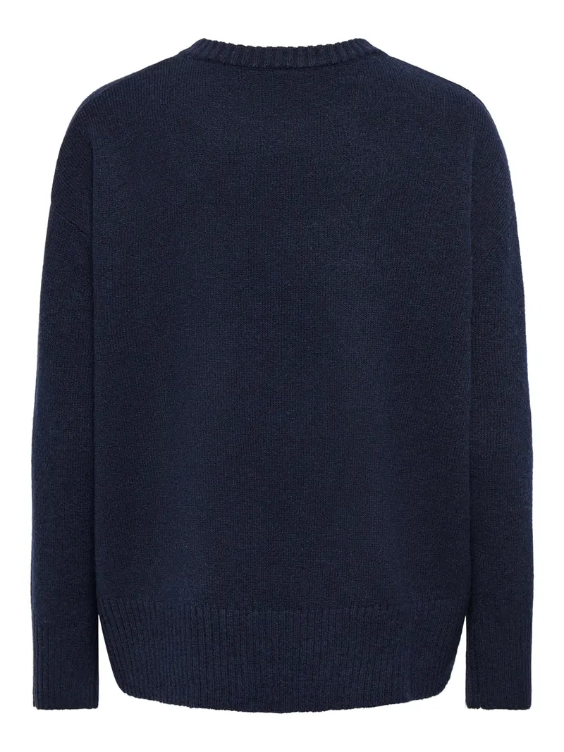 ONLALIVIA LS HIGH-LOW O-NECK NOOS K, Night Sky/Melange
