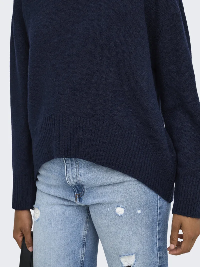 ONLALIVIA LS HIGH-LOW O-NECK NOOS K, Night Sky/Melange