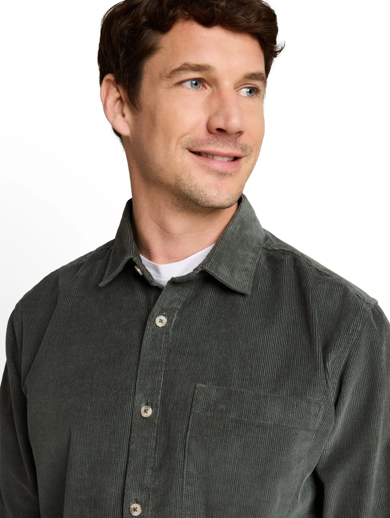 soft corduroy shirt, Darkest Olive