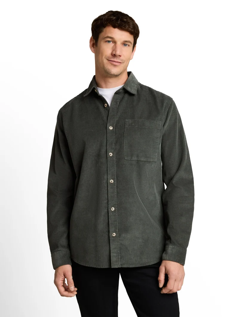 soft corduroy shirt, Darkest Olive