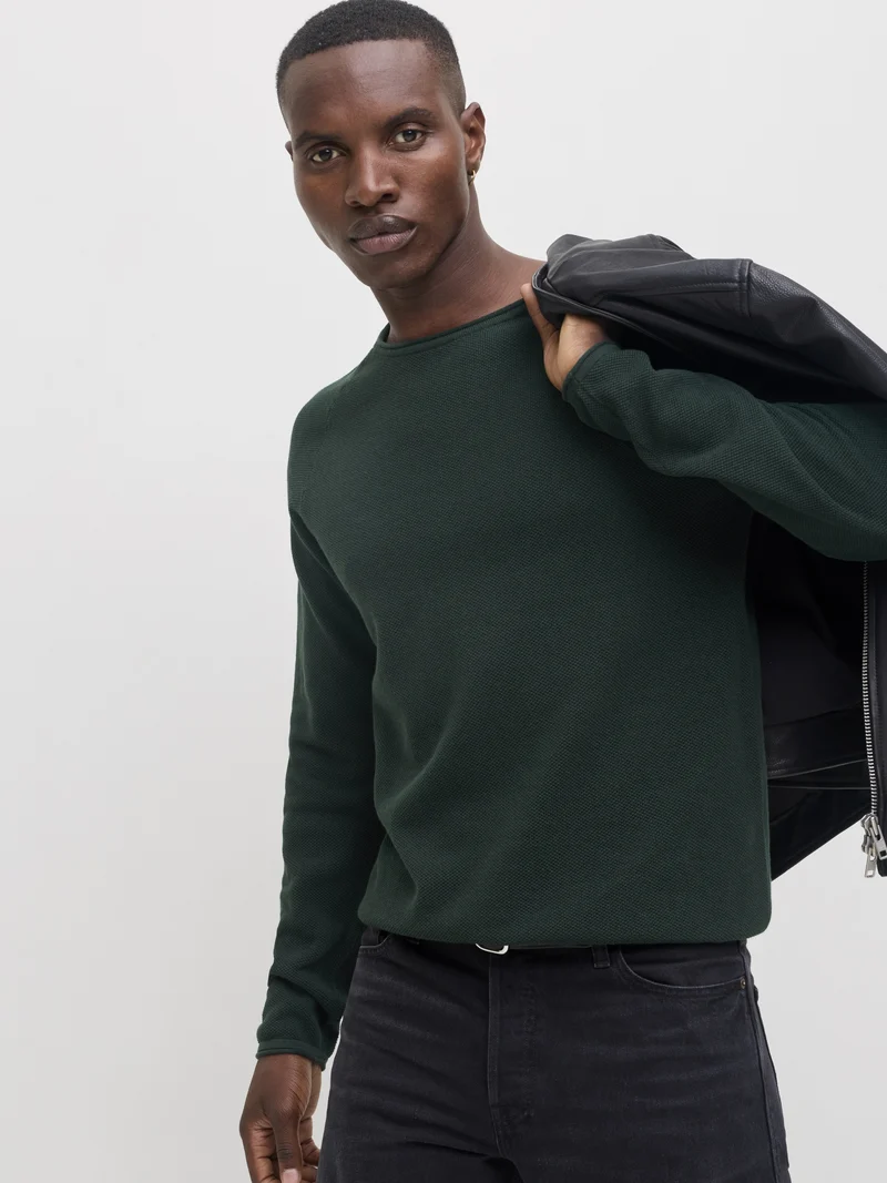 JJEHILL KNIT CREW NECK NOOS, Scarab