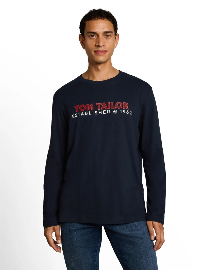 printed longsleeve, sky captain blue