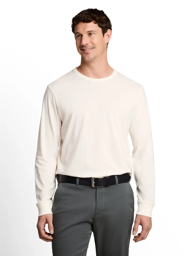 basic longsleeve t-shirt, Gardenia White