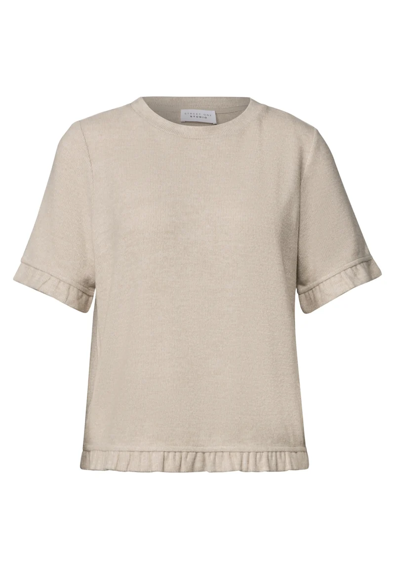 LTD QR_Studio_Soft basic shirt, creamed sand mel.