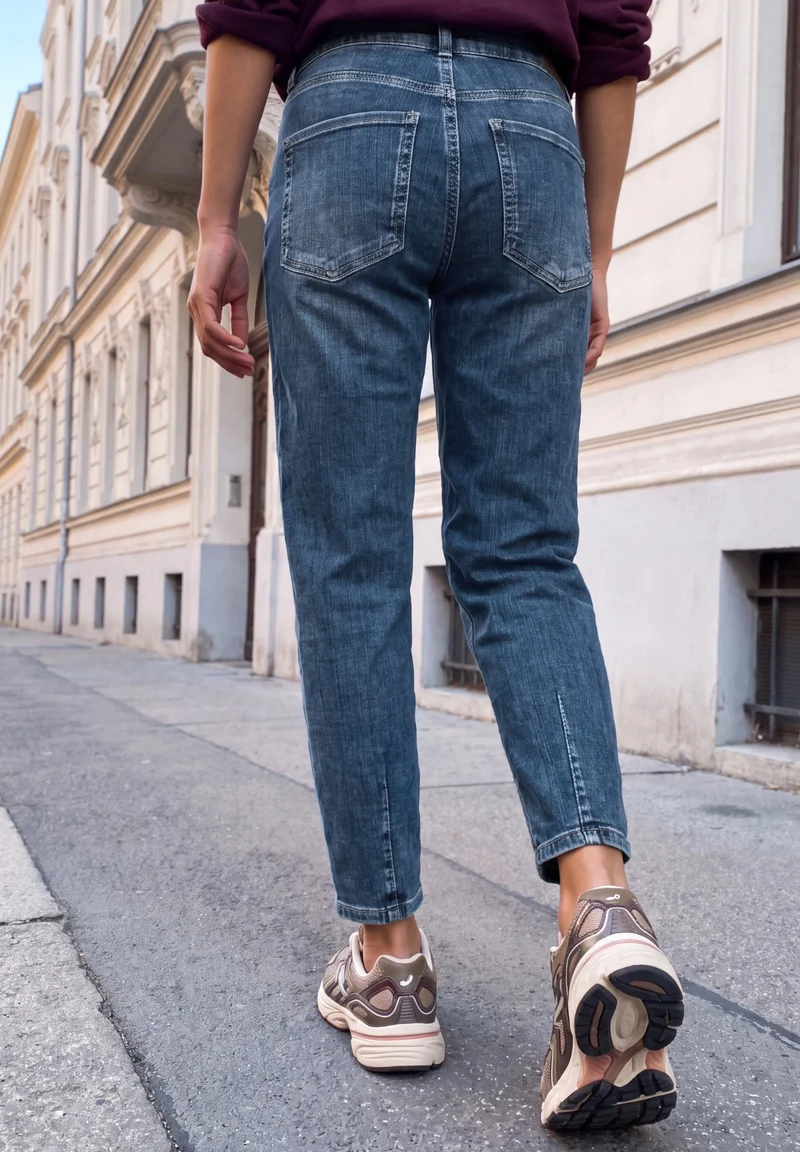 QR Studio Style Cleo Barrel Fi, mid blue random washed