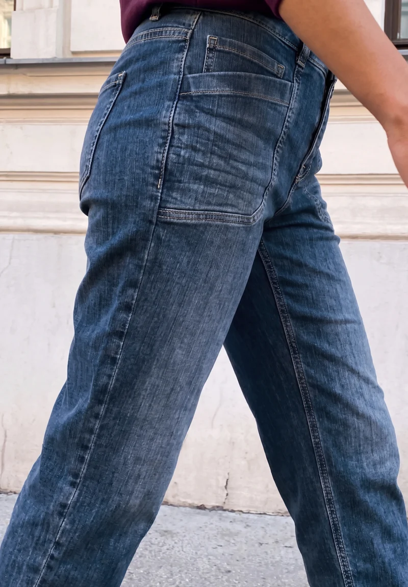 QR Studio Style Cleo Barrel Fi, mid blue random washed