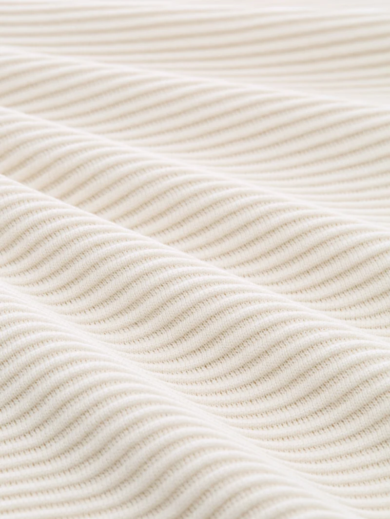 ottoman structured crew neck k, Gardenia White