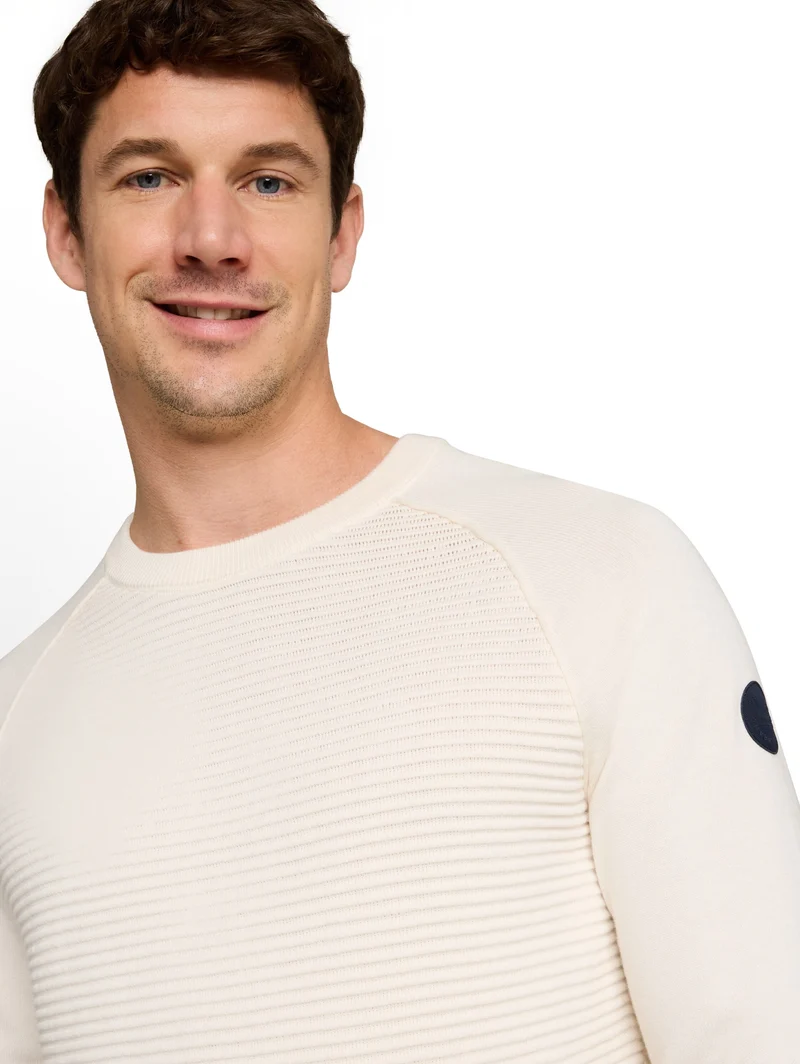 ottoman structured crew neck k, Gardenia White