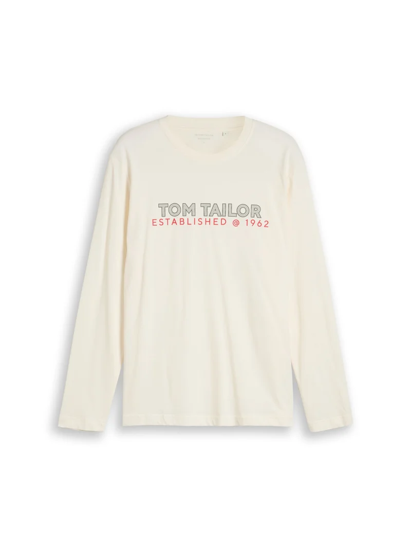 printed longsleeve, Gardenia White