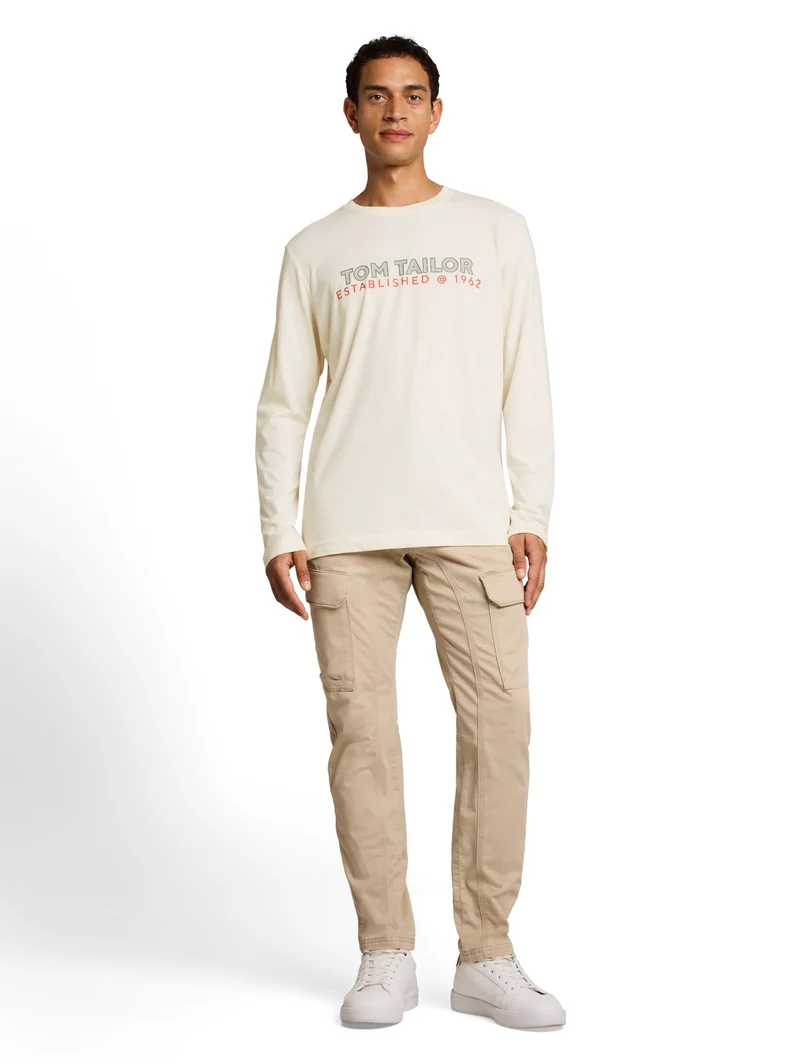 printed longsleeve, Gardenia White