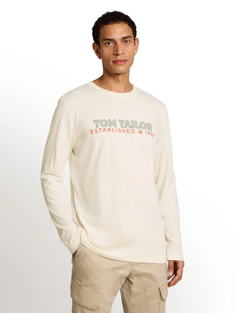 printed longsleeve, Gardenia White