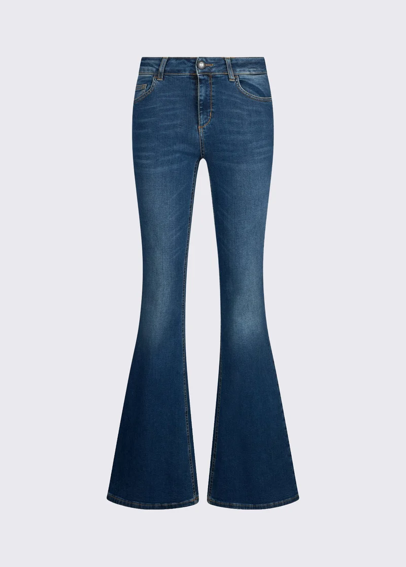 Flared Jeans with Elastic Insert