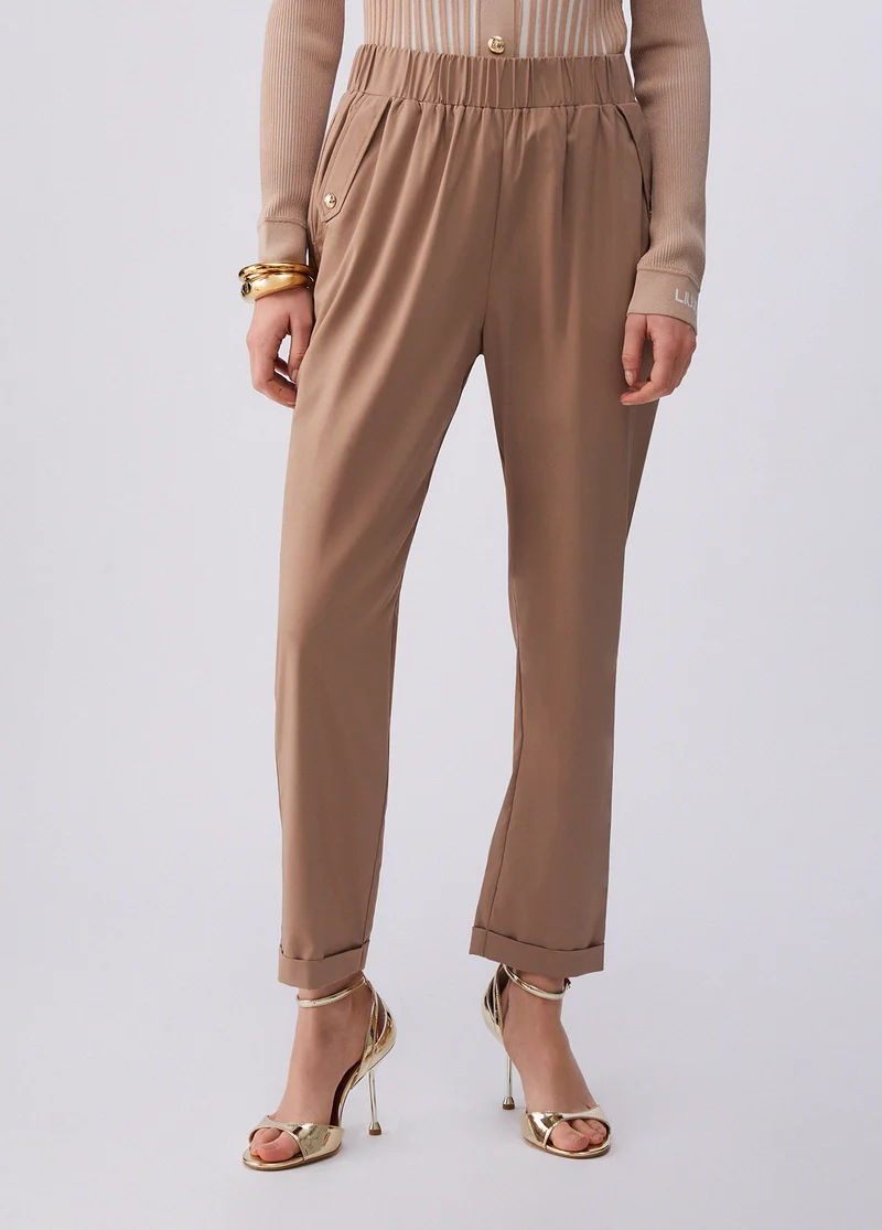 Slim-Fit Trousers with Turn-Ups
