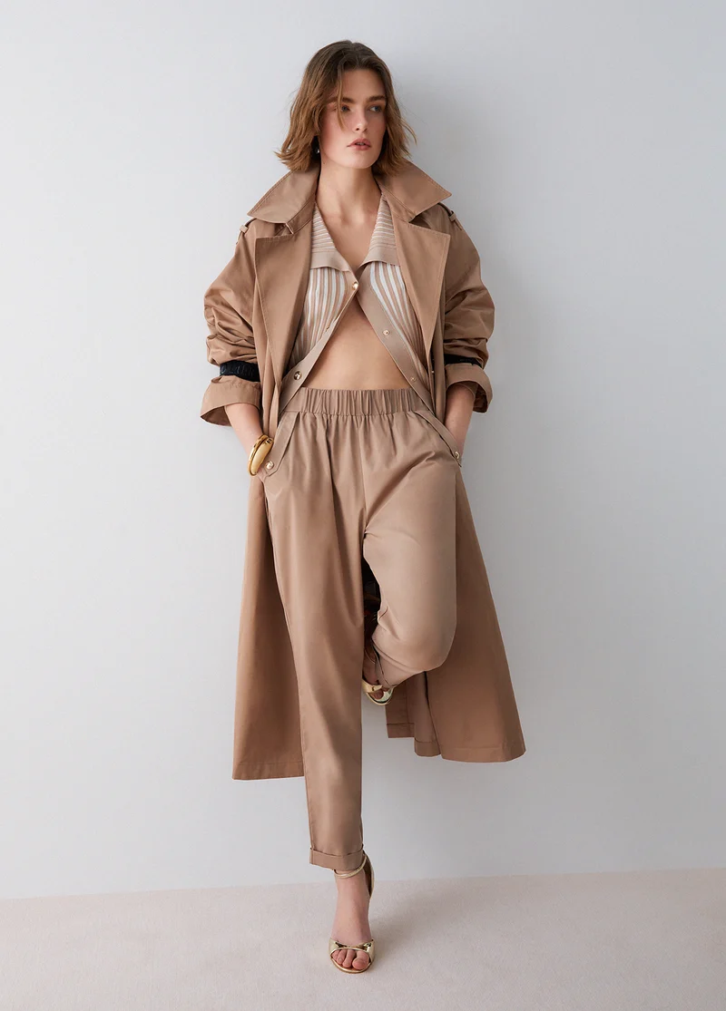Slim-Fit Trousers with Turn-Ups
